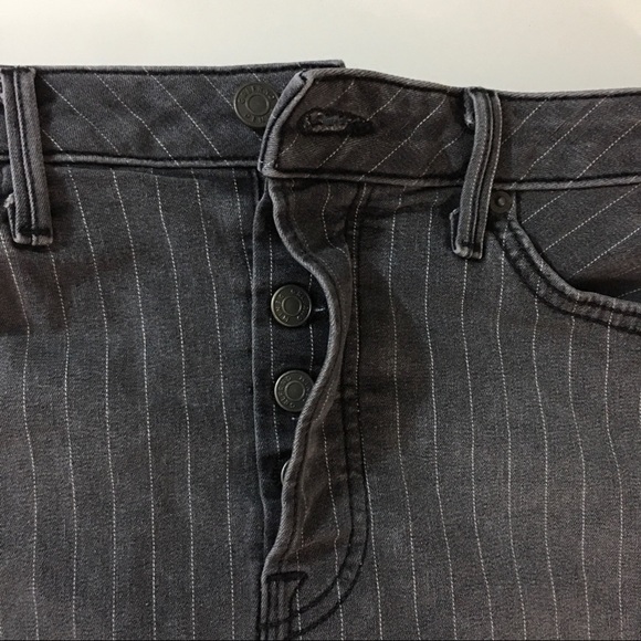 Revolve | GRLFRND Blaire Striped High Rise Denim Pencil Skirt - Picture 8 of 15